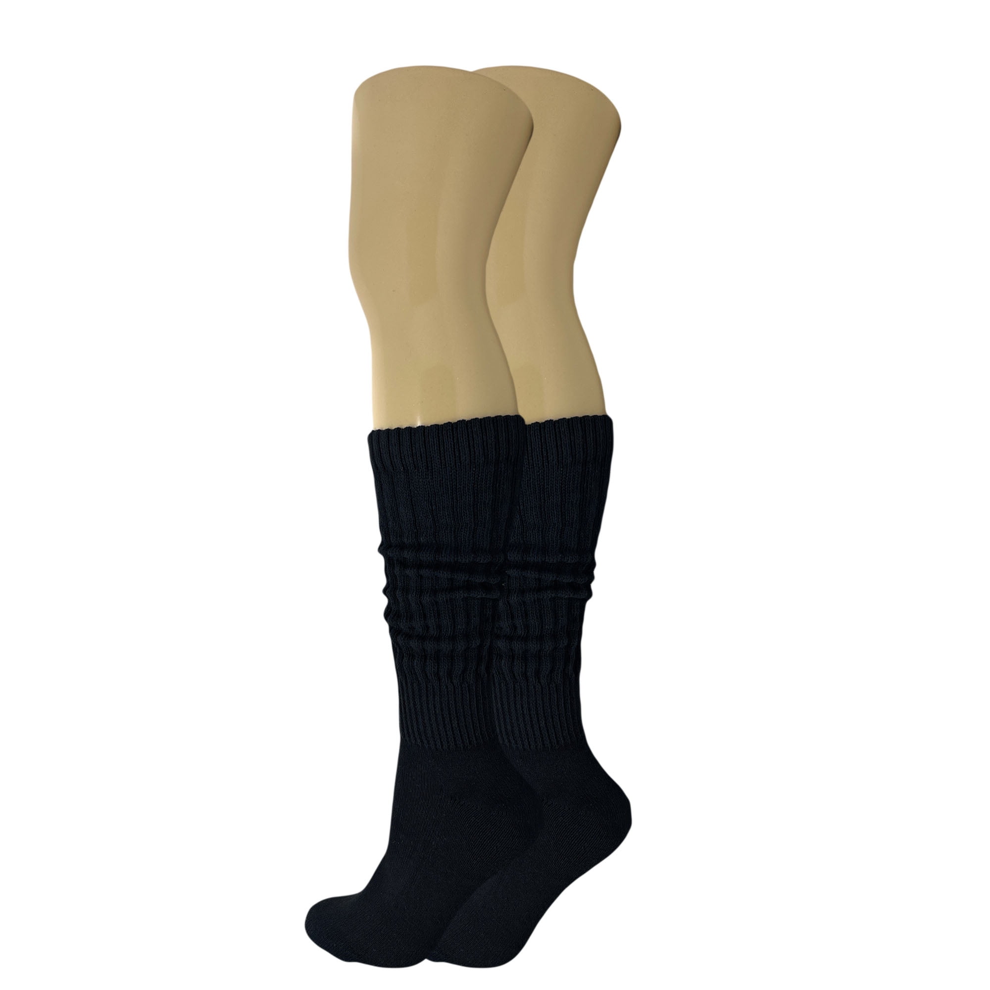 Black Slouch Boot Socks for Women Extra Long and Heavy 1 Pair Shoe Size