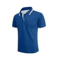 thumbnail image 4 of Men Polo Shirts Short Sleeve with Pocket Sport Wicking Shirts for Men Casual Athletic Collared T-Shirts Big and Tall Size S-5XL Blue, 4 of 5
