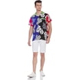 thumbnail image 4 of Stylore Hawaiian Shirt for Men Short-Sleeve Button-Down Shadow Hibiscus Multi X-Small, 4 of 6