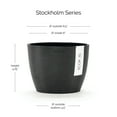 thumbnail image 2 of Ecopots Stockholm 6.2" x 4.9" Round Dark Gray Plastic Modern Planter, 2 of 4