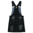 thumbnail image 2 of KIDSCOOL SPACE Baby Little Girls Skirt,Ripped Soft Strechy Denim Girls Summer Overalls Dress,Black,8-9 Years, 2 of 7