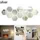 12Pcs Acrylique Hexagone 3D Art Miroir Mur Autocollant Maison Décor Couleur: Argent Taille: 46x40x23mm – image 1 sur 8