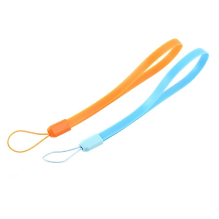 - Unique Bargains 2Pcs Orange Blue Soft Hand Wrist Cellphone Keyring Strap Lanyard