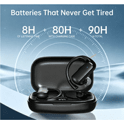Cshidworld Wireless Earbuds with Earhooks, 90Hrs Playtime, IPX7 Waterproof, Built-in Noise Cancelling Mic Bluetooth Earphones, HiFi Stereo, Lightweight Sport Headset for Running Workout, iOS/Android