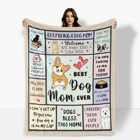 Adorable Animal Themed Flannel Blanket For Dog Lovers Soft Warm Comfortable Fleece Blanket Suitable For Sofa Bed Travel Camping Shipped From The USA