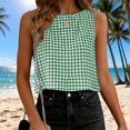 thumbnail image 2 of Plaid Shirts For Women Summer Work Top Spring Tank Top Sleeveless Tops For Women Beach Outfits For Women Boxy Tank Tops For Women Cute Summer Tops Vacation Outfits For Women, 2 of 8