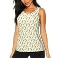 thumbnail image 2 of Picia Vegan Fruit Carrot Pattern Women's Workout Tank Top,Breathable Activewear,Slim Fit Athletic Top,Versatile Workout Moisture-wicking top-Large, 2 of 9
