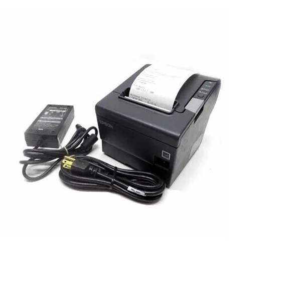 Restored Epson TM-T88IV Charcoal Thermal Receipt Printer Serial/RS232 Interface with Power Supply, High-Speed POS Printing (Refurbished)
