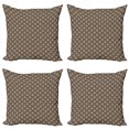 thumbnail image 1 of Ambesonne Moroccan Throw Pillow Cover 4 Pack, Oriental Classical, 20", Warm Taupe Camel, 1 of 2