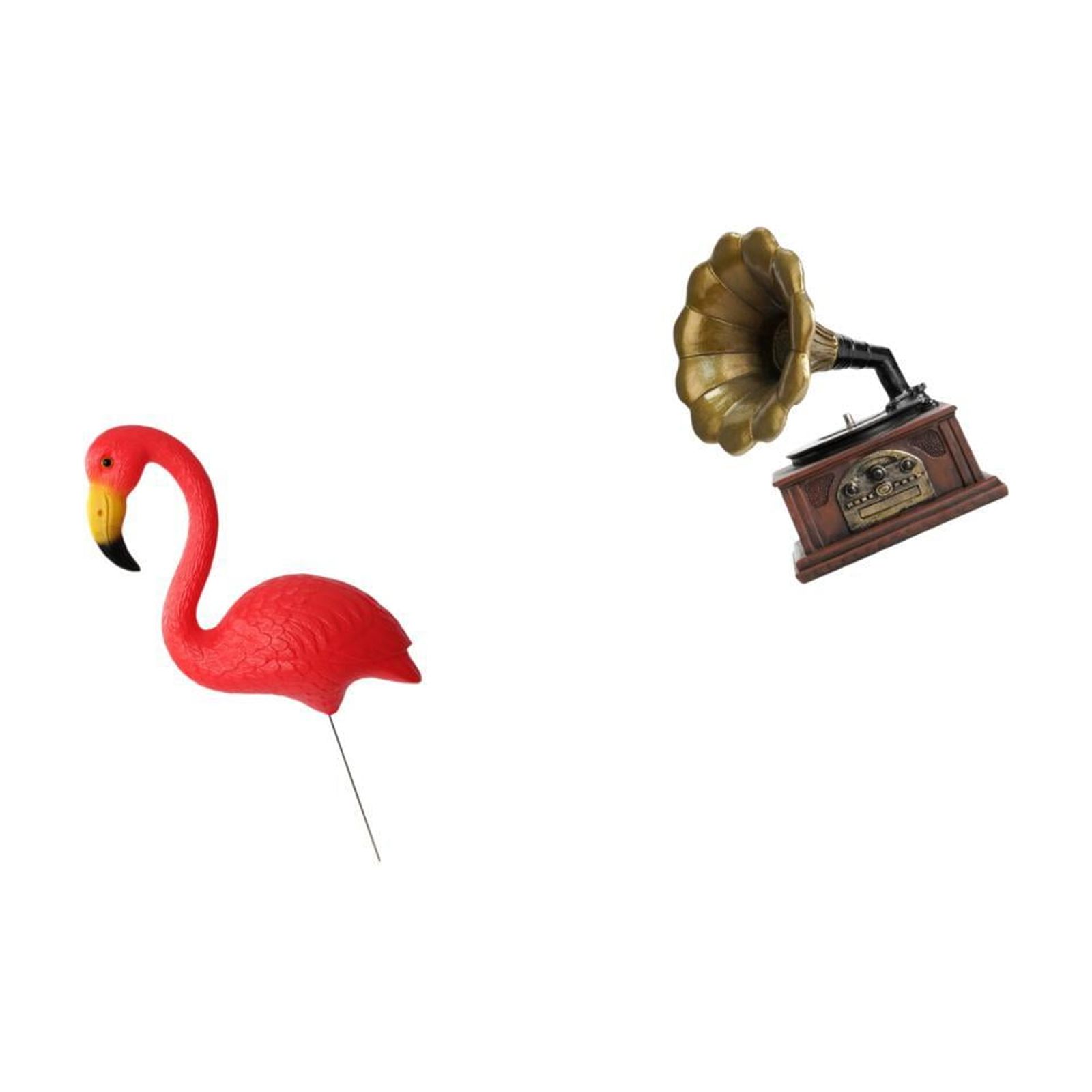 simhoa Vintage Flamingo Garden Figurine Collectible Statue Ornament for Housewarming Birthday Gift Resin Sculpture Retro Fairy Yard Art Spring Holiday