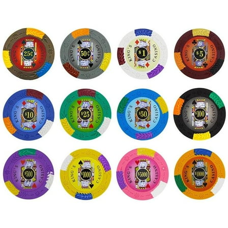 Brybelly BRY000881U 14 g Kings Casino Pro Clay 1 Dollar Poker Chips - Pack of 25