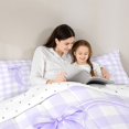 thumbnail image 5 of Manfei Purple Alphabet C Design 7-Piece Twin Bedding,Pixel Geometric Grid Bedding Comforter Set,Reversible, 5 of 7