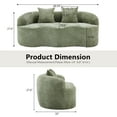 thumbnail image 2 of SOULART 66.93" Loveseat Sofa, Green Curved Cream Couch with Round Armrest, Compression Design with 2 Pillows, No Assembly Required for Small Spaces, 2 of 11