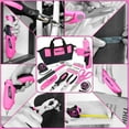 thumbnail image 3 of THINKWORK 41-Piece Pink Tool Kit for Women - Lady’s Tool Set with Rechargeable 3.6V Electric Screwdriver & Wide-Access Tool Bag, Ideal for Home DIY and Daily Maintenance, 3 of 9