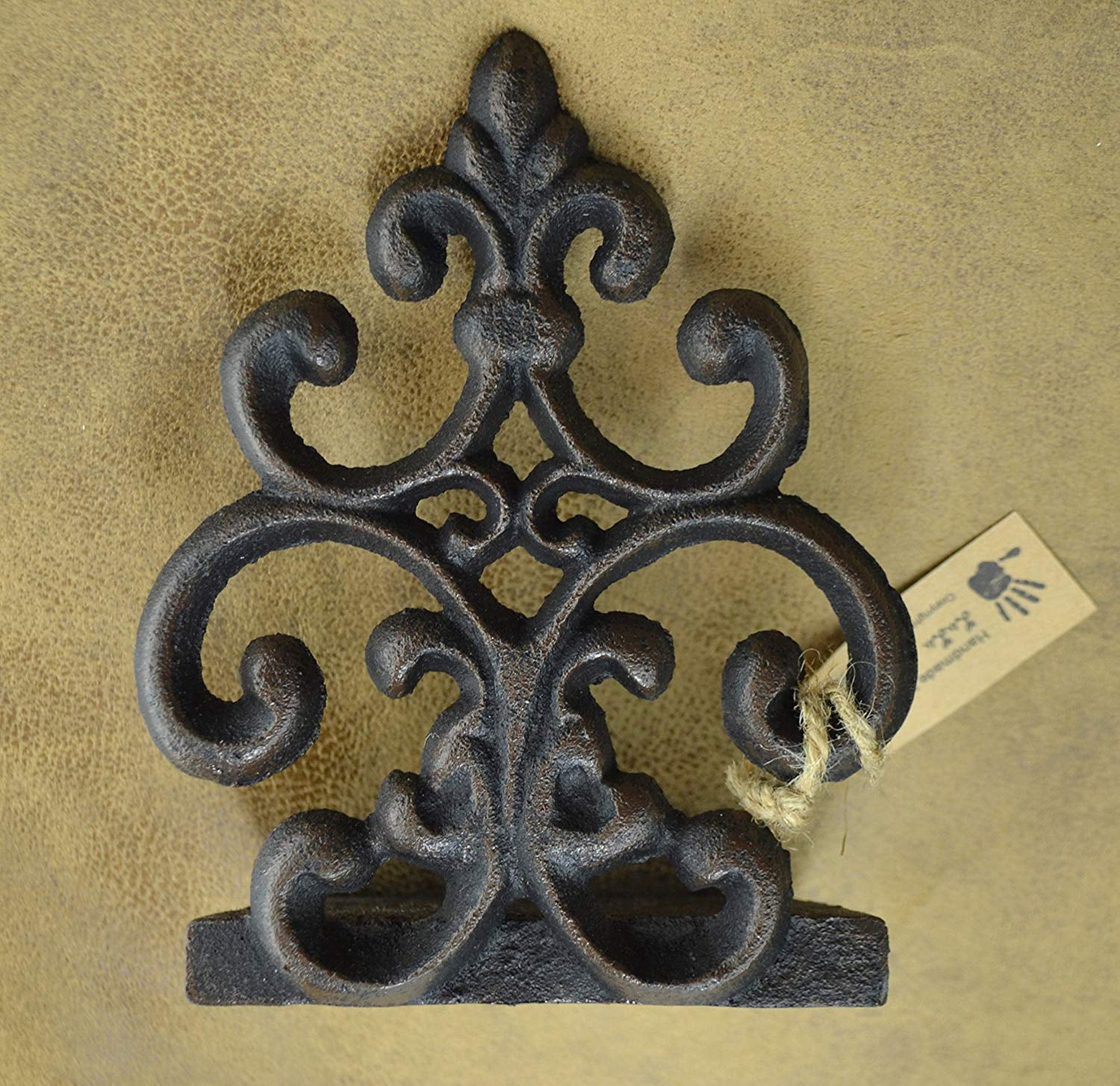 Lulu Decor, Cast Iron Fleur De Lis Door Stop, Door Stopper in Antique Black Finish, Beautiful and Useful Product (1)