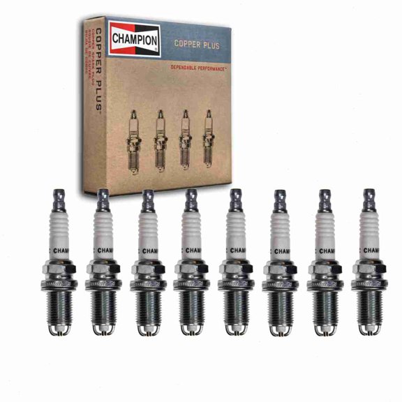 8 pc Champion Copper Plus Spark Plugs compatible with BMW 545i 4.4L V8 2004-2005