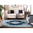 thumbnail image 3 of SAFAVIEH Madison Martha Oriental Area Rug, Cream/Navy, 6'7" x 6'7" Square, 3 of 8