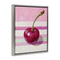 thumbnail image 2 of Stupell Industries Contemporary Cherry on Pink Stripes Gray Floating Frame Canvas Art, 17 x 21, by The Prints Vibe, 2 of 8