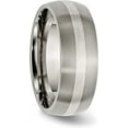 thumbnail image 5 of Chisel Titanium Brushed with Sterling Silver Inlay 8.2mm Band - Ring Size 11.0-5.0gm, 5 of 8