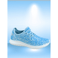 thumbnail image 2 of Zone1k Little Girl Big Girl Glitter Sparkle Comfort Light Weight Slip On Flat Sneaker Shoes ( Light Blue, 13), 2 of 4