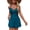 Peacock Blue, variant on Women's One Piece Swimsuit Padded Bathing Suit Ruched Backless High Waisted Cross Boyshort V Neck Swimwear Peacock Blue X-Large