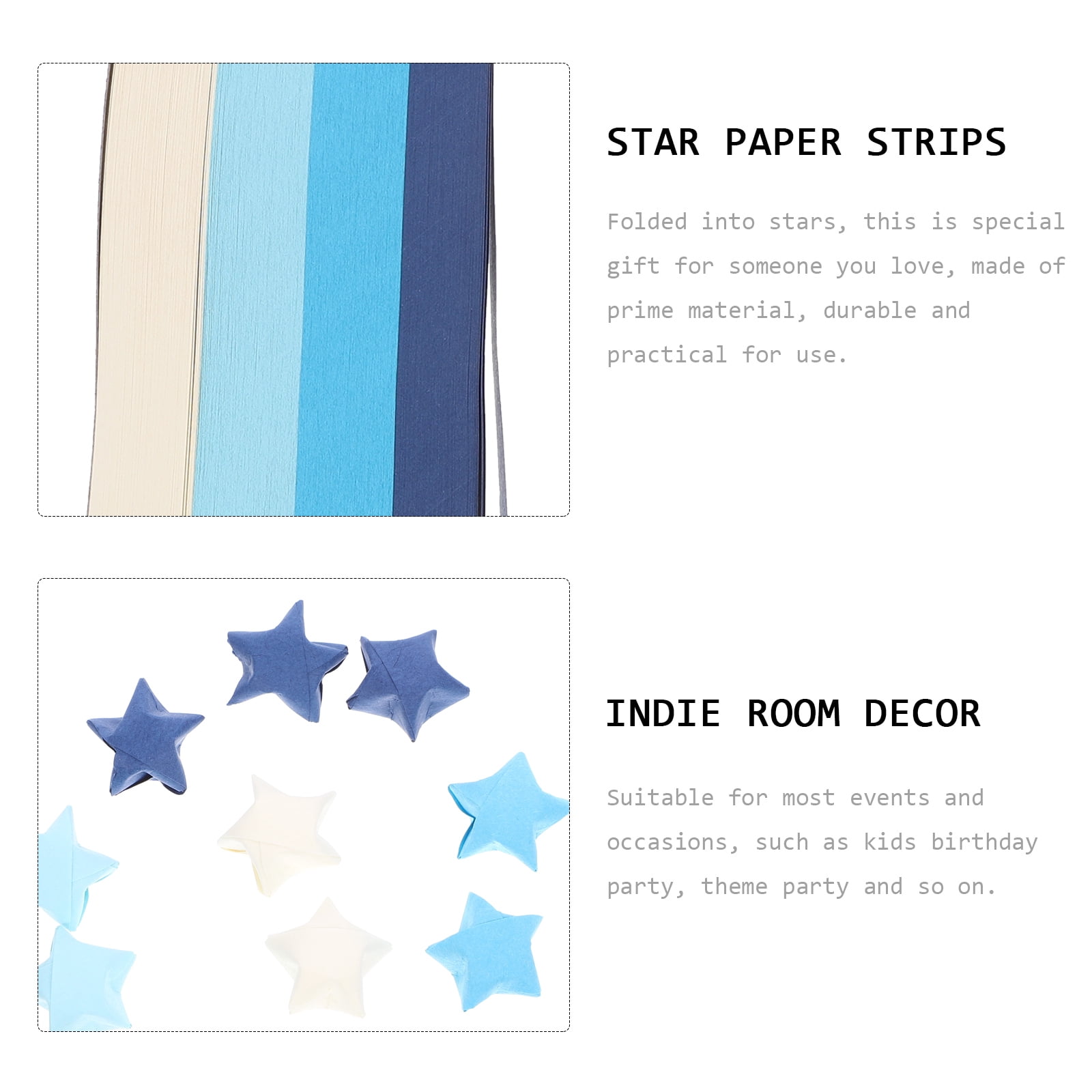 LOLIPPYY Origami Star Paper Strips Set with Storage Bottle for Crafting Lucky Paper Folding Kit