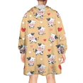 thumbnail image 2 of Wearable Oversized Blanket,Orange Cow Heart Pattern Wearable Blanket Hoodie for Adults,Cozy Hooded Blankets with Super Pockets,Super Warm Fuzzy Pullover for Women & Men, 2 of 6