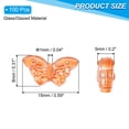 thumbnail image 2 of Uxcell Butterfly Beads, 100Pcs Crystal Butterfly Beads Translucent Czech Glass Beads, Orange Red, 2 of 6