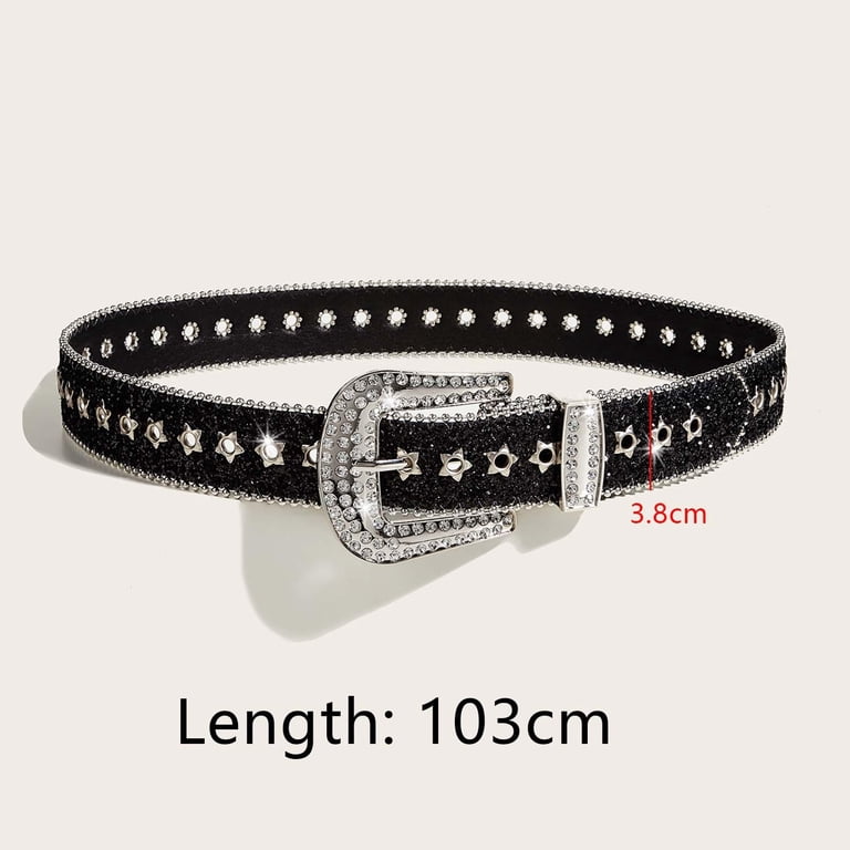 Sharplace Rhinestone Belt Sequin Belt Pin Buckle Adjustable  display picture 3