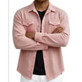 thumbnail image 5 of LEKWK Mens Long Sleeve Shirts Regular Fit Lapel Collar Dress Shirts Cable Knit Texture Pocket Casual Stylish Business Work Party Daily, 5 of 7