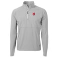 thumbnail image 2 of Men's Cutter & Buck  Gray Nebraska Huskers Alumni Logo Adapt Eco Knit Hybrid Recycled Quarter-Zip Pullover Top, 2 of 3