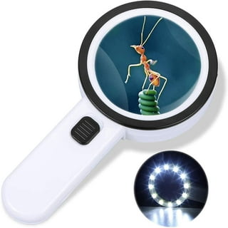 Magnifying Glass with Light, 30X Illuminated Large Magnifier Handheld 12  LED Lighted Magnifying Glass for Seniors Reading, Soldering, Coins,  Jewelry