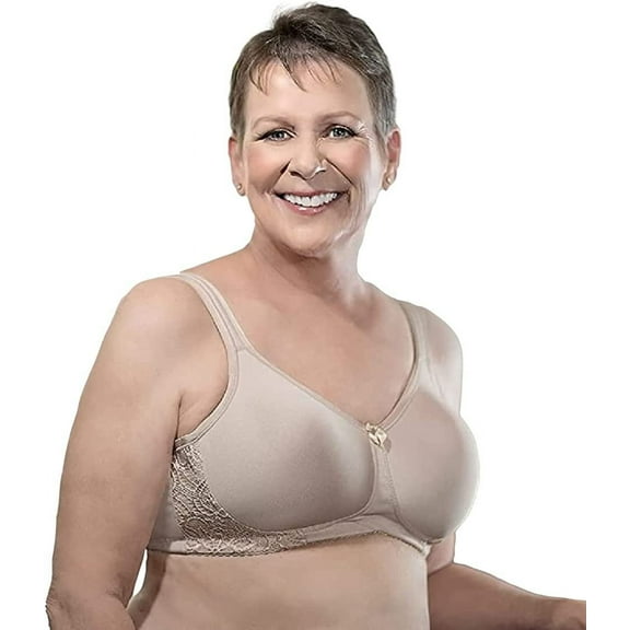 Mastectomy Bra T-Shirt Lace Contour Size 32AA Beige