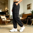 thumbnail image 7 of Lopecy-Sta Pants for Women Jogger Cargo Pants Elastic Drawstring Waist Multi Pockets Relaxed Fit Daily Wear Workout Trousers for All Seasons, 7 of 7