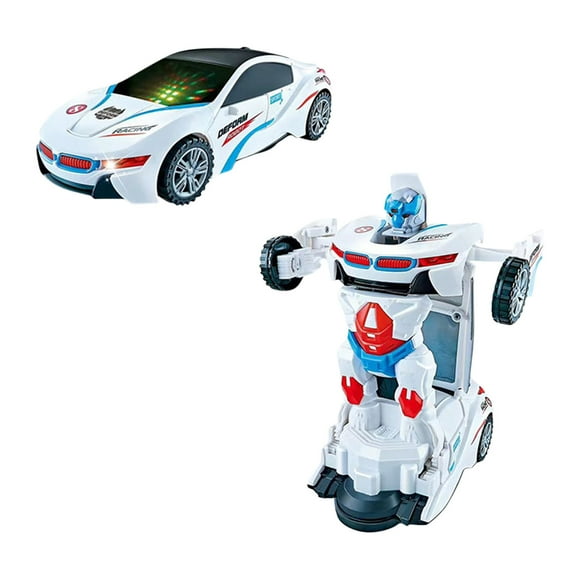 NAOJIE Transformer Car,Rc Cars,Robot Toys,Children'S Light Music Toy Car - White Sports Car