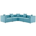 thumbnail image 2 of Modway Saybrook Outdoor Patio Upholstered 5-Piece Sectional Sofa, Turquoise, 2 of 3