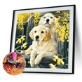 thumbnail image 2 of Taladro de pintura de diamante 5D Kits de bricolaje imagen de pared de mosaico de perros de jardín redondo completo Hugtrwg Para estrenar, 2 of 9
