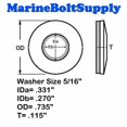 thumbnail image 3 of Arandelas de sellado Marine Bolt Supply de acero inoxidable 18-8 5/16, 3 of 4