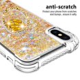 thumbnail image 2 of Funda para iPhone X/iPhone XS con Brillo Líquido Flotante, Purpurina, Parachoques y Anillo Giratorio Soporte, 2 of 5