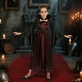 thumbnail image 2 of Joyfy Vampire Costumes for girls, Royal Vampire Costume for Halloween Dress Up Party Vampire-Themed Party 10-12yrs, 2 of 9