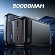50000mAh 22.5W Fast Charging Power Bank, USB-C Quick Charge 3 Outputs 2 Inputs LED Display Portable Charger for most electronic devices on the market