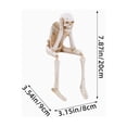 thumbnail image 3 of Sitting Skeleton Figurine, 20 cm Resin Skull Statue, Adjustable Joints Gothic Desk Decor for Halloween Shelf, 3 of 7