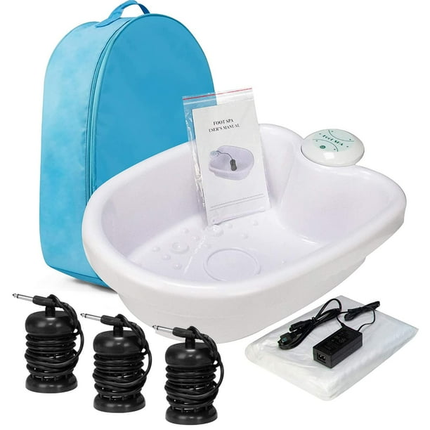 VnioLife Máquina de desintoxicación de baño de pies iónico, Spa de desintoxicación de pies de iones para uso doméstico Salón de belleza Beauty SPA Club con 100 revestimientos, bolsa de transporte con