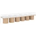 thumbnail image 6 of Meridian Furniture Pavilion Cream Boucle Fabric Bench, 6 of 8