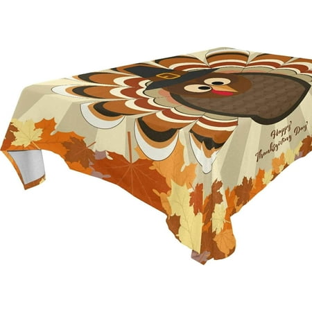 

Hyjoy Thanksgiving Turkey Tablecloth Waterproof Washable Polyester Square Table Cover Durable Tablecloth for Kitchen Dining Table Party Decor (60 X 108 Inch)