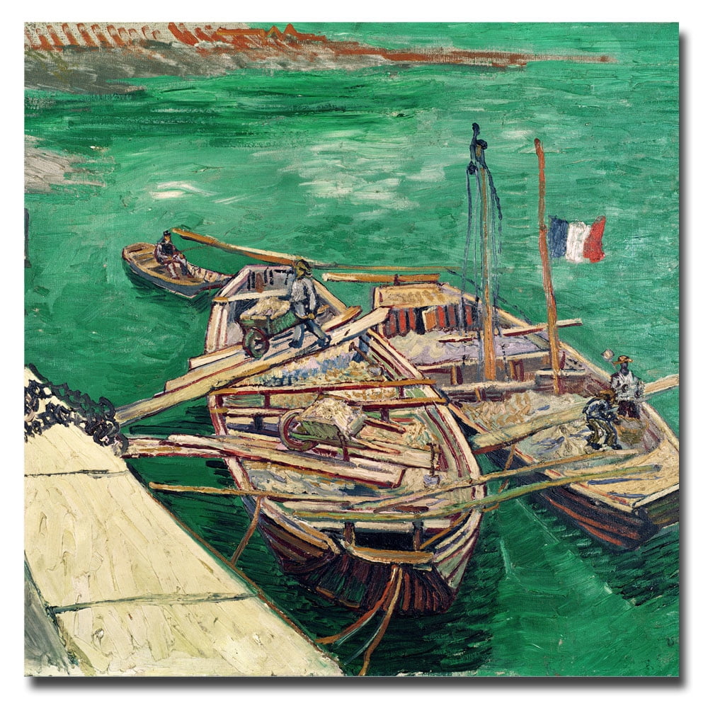 Trademark Fine Art "Landing Stage with Boats, 1888" Canvas Art by Vincent van Gogh