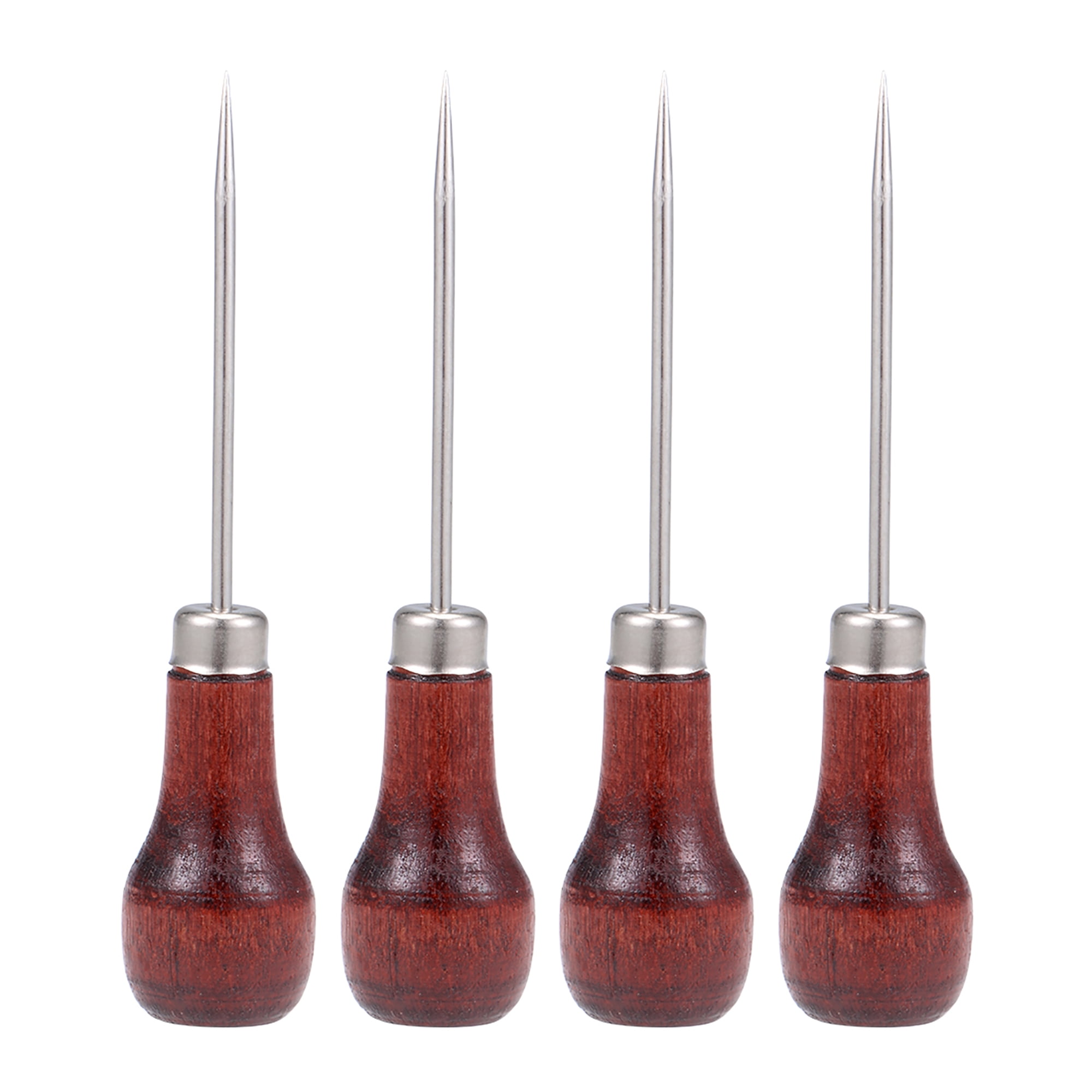 M-W Pack of 5 Gourd Shape Leather Craft Cloth Wood Handle Scratch Awl Tool Pin Punching