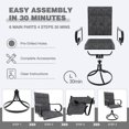 thumbnail image 3 of MELLCOM Patio Swivel Chair Set of 2, High Back Padded Textilene Outdoor Dining Chairs with E-Coating Metal Frame, All-Weather Outdoor Furniture Rocker for Backyard, Porch, Garden, Lawn, Grey, 3 of 8
