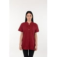 thumbnail image 2 of Post Mastectomy Band collar shirt with Drain pockets Camisole for Drain Management Systems Color: Maroon, Size: X-Large, 2 of 6