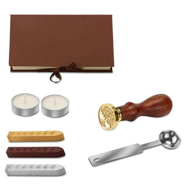 facefd Kit de Scellage de Cire Kits de Scellage Professionnels DIY Outil de Scellage Rétro Antidérapant avec Cuillère à Bâton